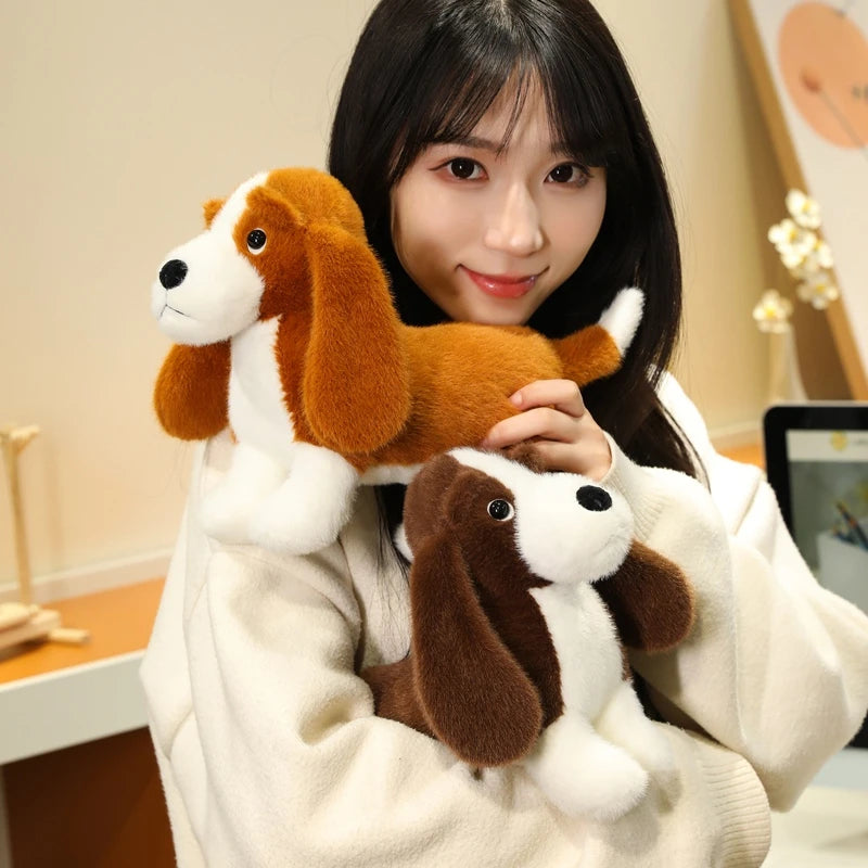 35cm Adorable Dachshund Plush Toy Soft Lifelike Standing Cartoon Dog Funny Room/Desktop Decor Kid Gift