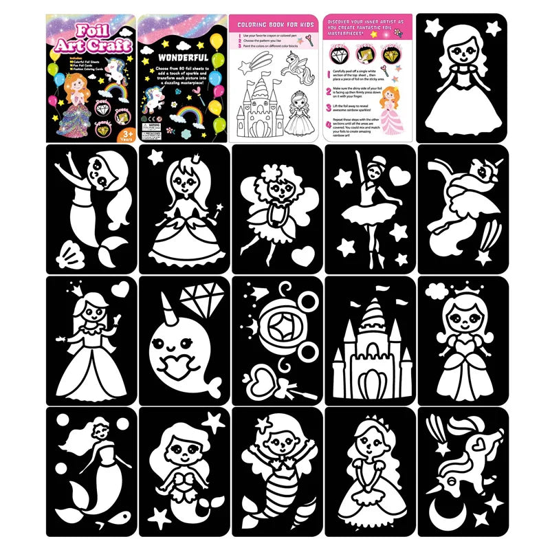 DIY Cartoon Magical Transfer Painting Crafts for Kids Arts and Crafts Toys Children Creative Educational Learning Drawing Toys