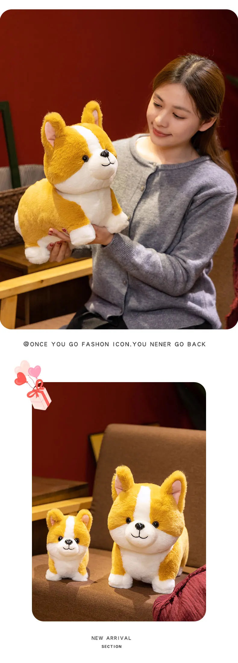 Hot Lifelike Corgi Dog Plush Toy Stuffed Animal Cute Simulation Puppy Inu Fluffy Appease Baby Doll Gift for Children Birthday
