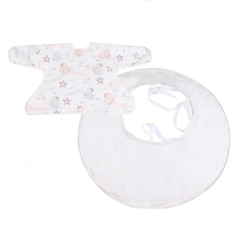 Infant Feeding Table Cover For High Chair Toddler Bib Mess Proof Long Sleeve Smock Attaches to Feeding MatBaby Eating Table Mat