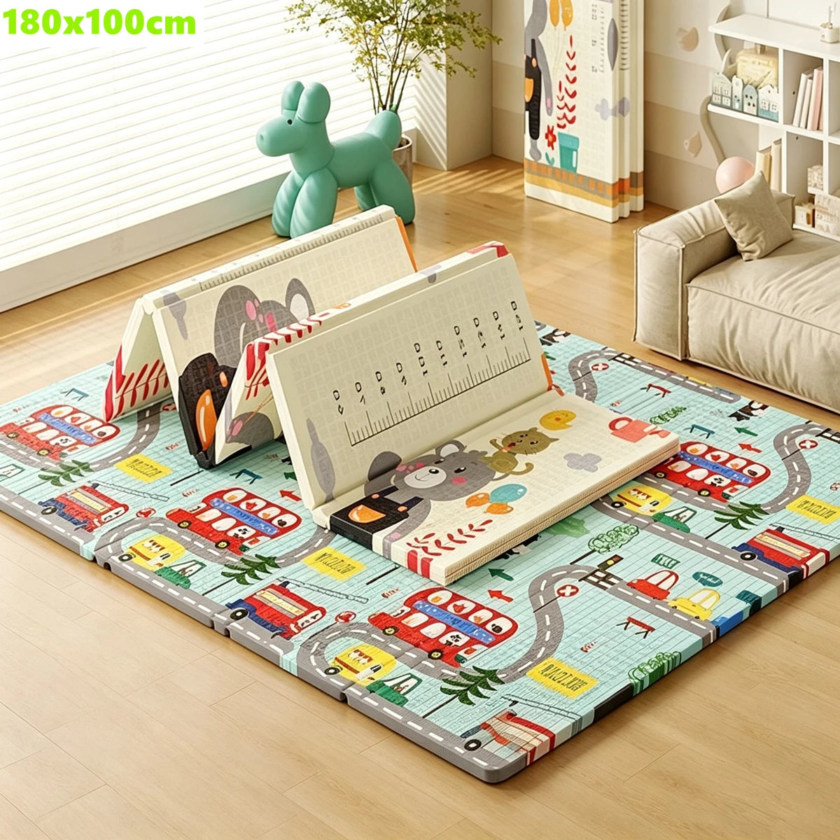 Double-sided New Baby Folding Crawling Activity Mat Children's Carpet Soft Foam Pad Kids Cartoon Waterproof Crawling Game Carpet
