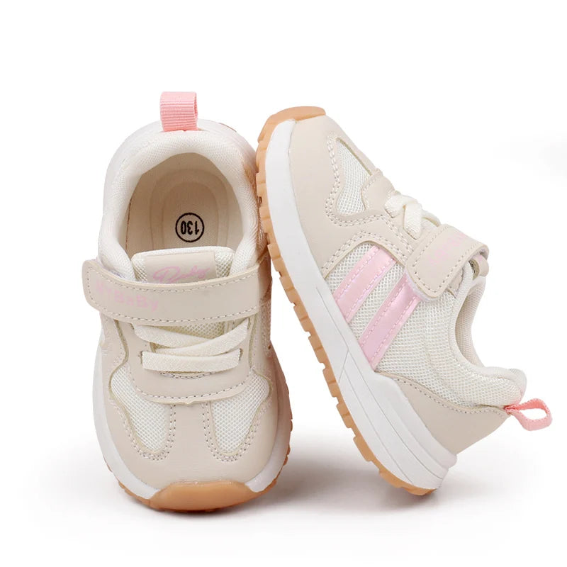 Spring and Autumn Children Sneakers Three Colors Rubber Soled Non-slip Fashion Design Baby Girls and Boys Prewalker Shoes BM07