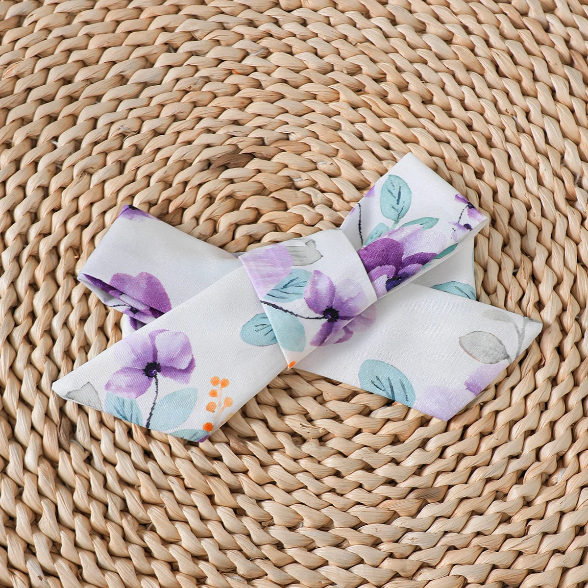 Baby girl 2-Piece Purple printed Bow Jumpsuit+Headband 0-18 Months Baby girl Summer Fashion Jumpsuit  Baby crawling suit