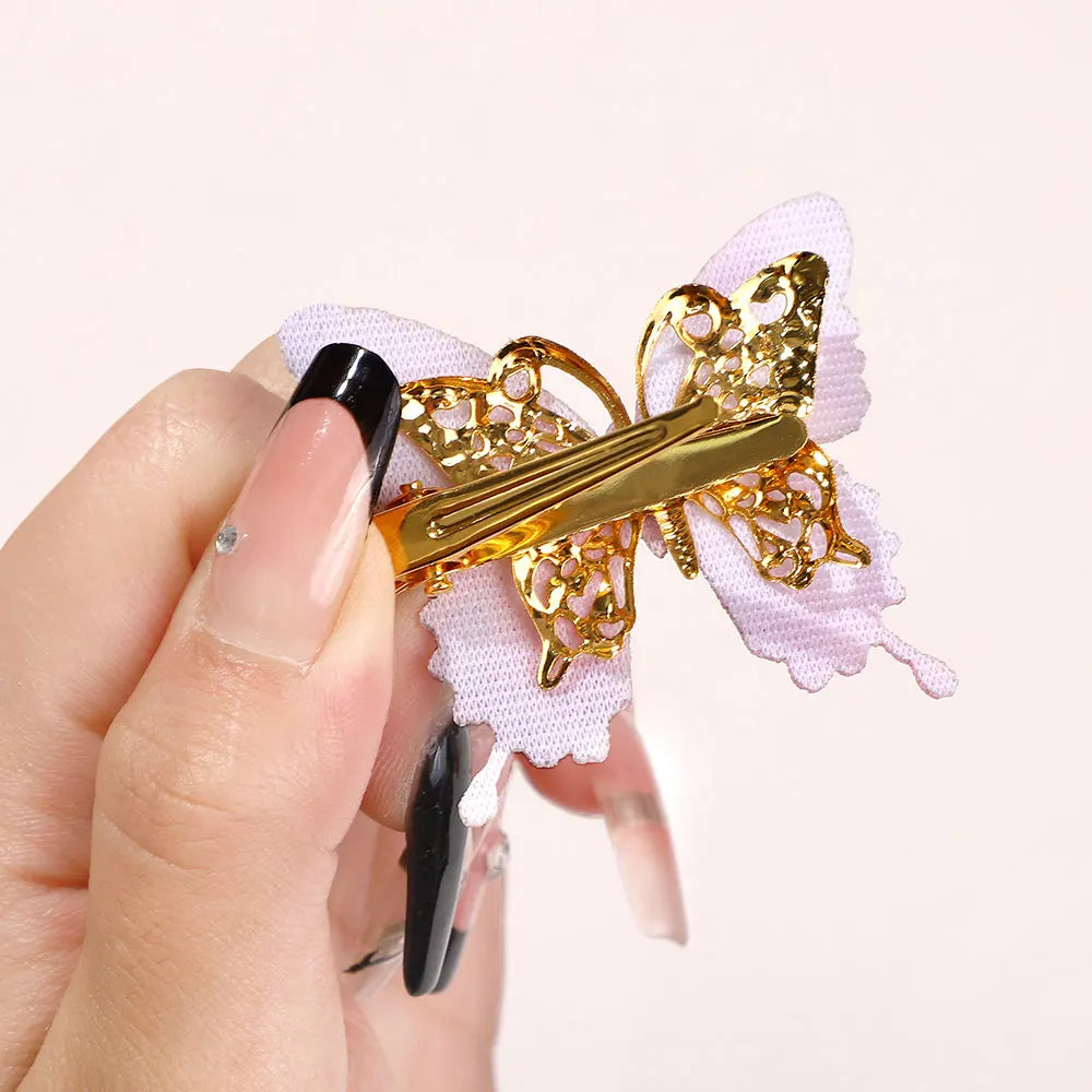 6Pcs Colorful Butterfly Hairpins Girl Hair Clips Barrettes Women Sweet Hair Ornament Rainbow Headwear Fashion Hair Accessories