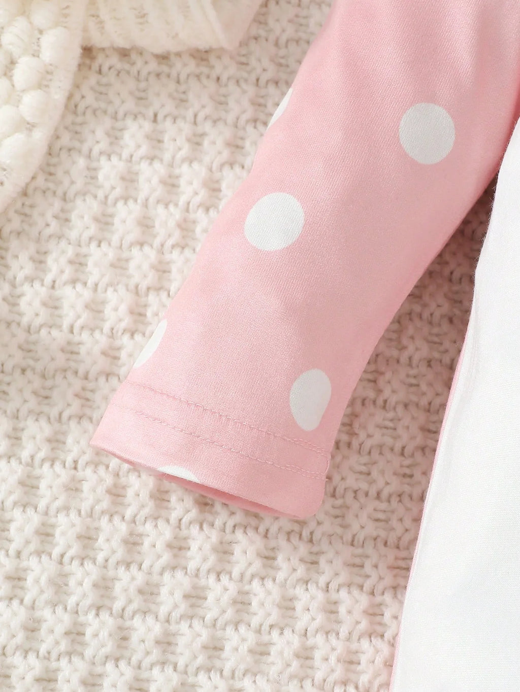 New baby Girl Long sleeved Bodysuit Cute Little Cow Circular dots Jumpsuit+Hat+Drool towel 3pc/set 0-18Months Baby Crawling suit