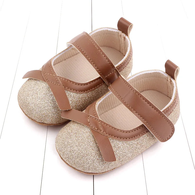 Hot Selling Spring And Autumn Baby Girls First Walking Toddler Shoes For 0-18M Baby Princess Shoes Fashion Design Soft Sole