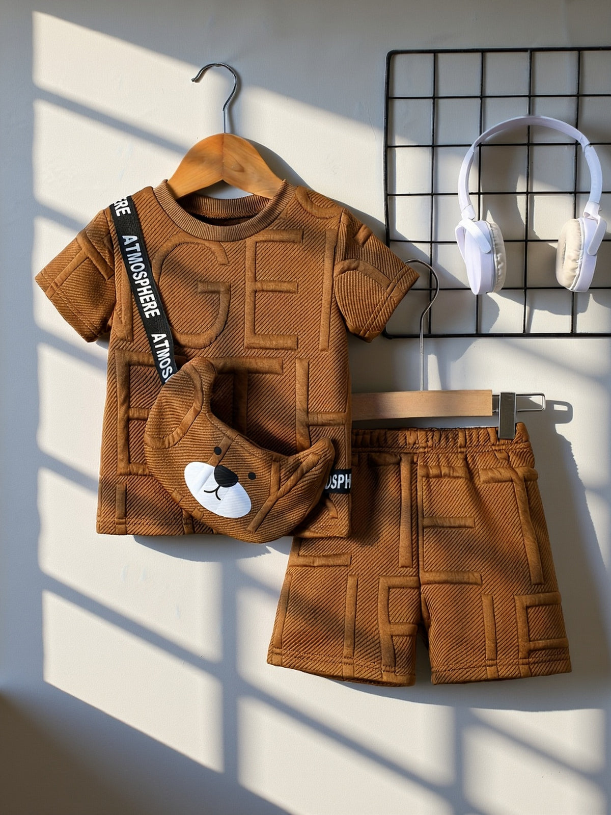 Baby Boy Summer Outfit Set with Jacquard Letter Print