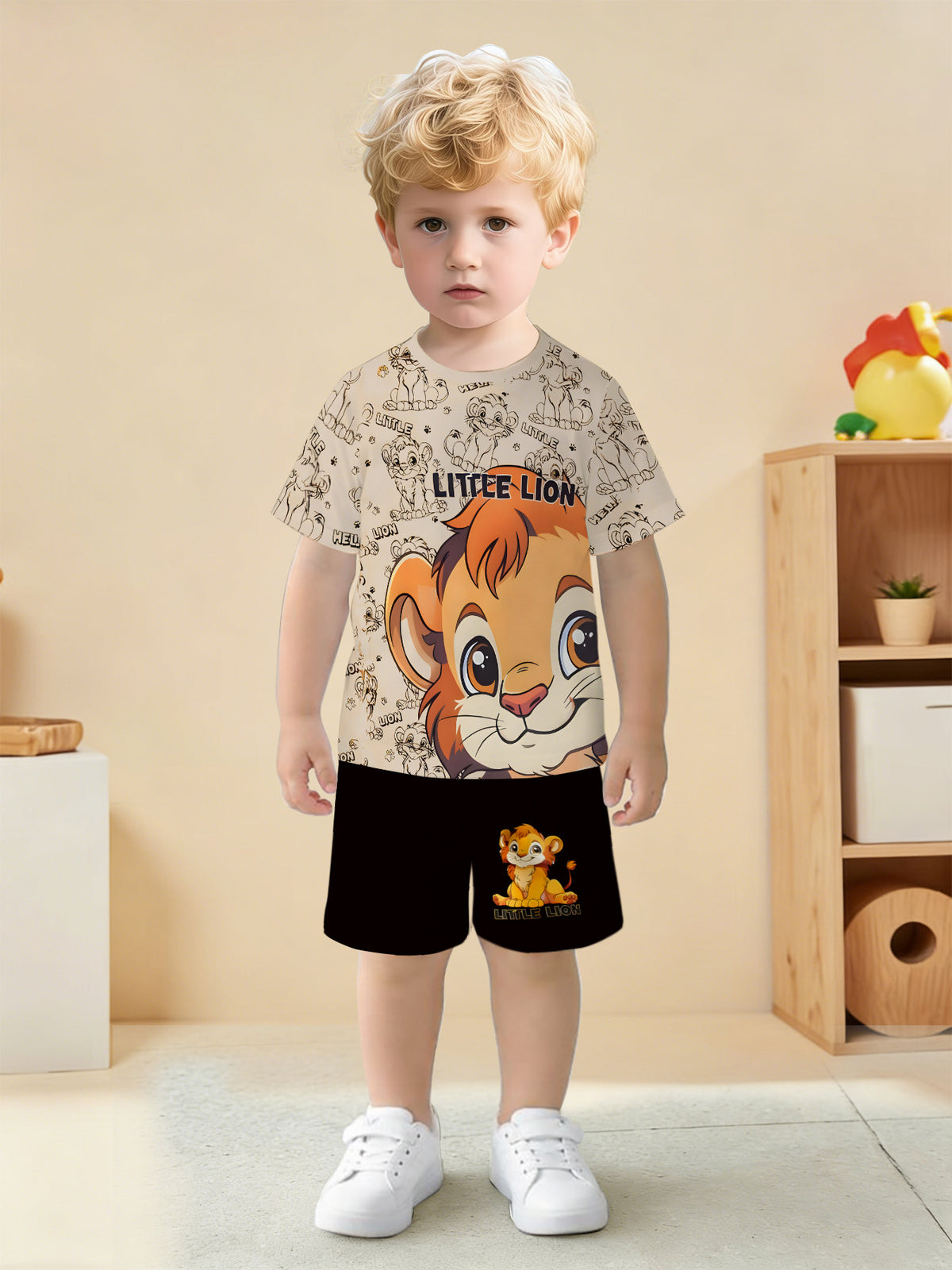 Boys' Summer Outfit Set with Breathable Printed Design