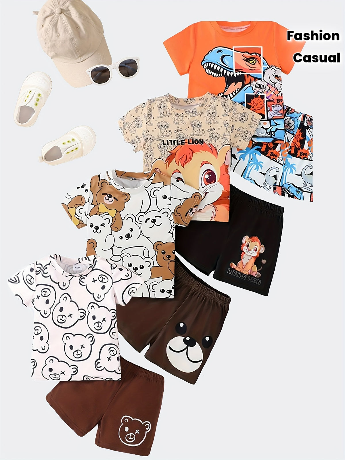 Baby Girl Casual Set with Playful Animal Prints