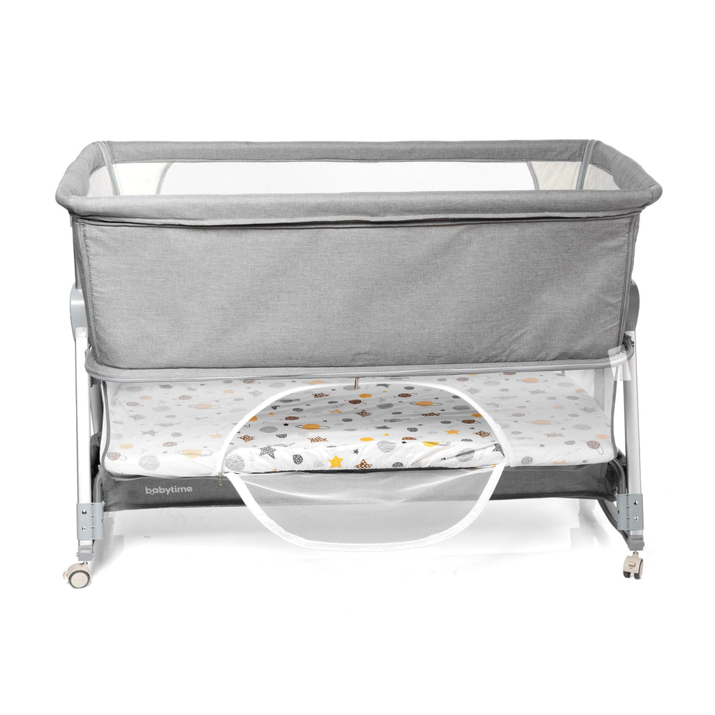 2 in 1 Babytime LARGE Co Sleeper with SECOND LEVEL to Last Longer + Swing Feature