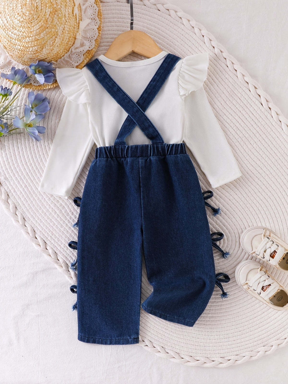 Girls' Preppy 2-Piece Set with Cable Raglan Top