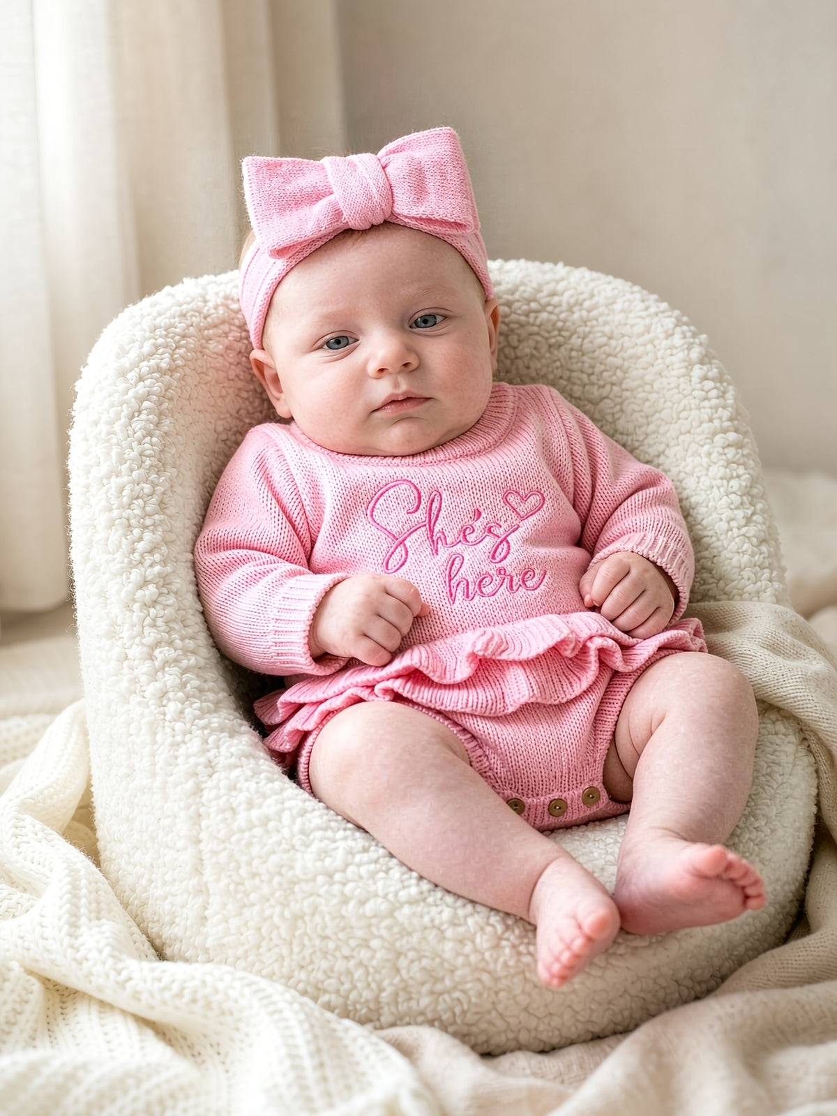 Baby Girl Knit Sweater Photography Outfit Set