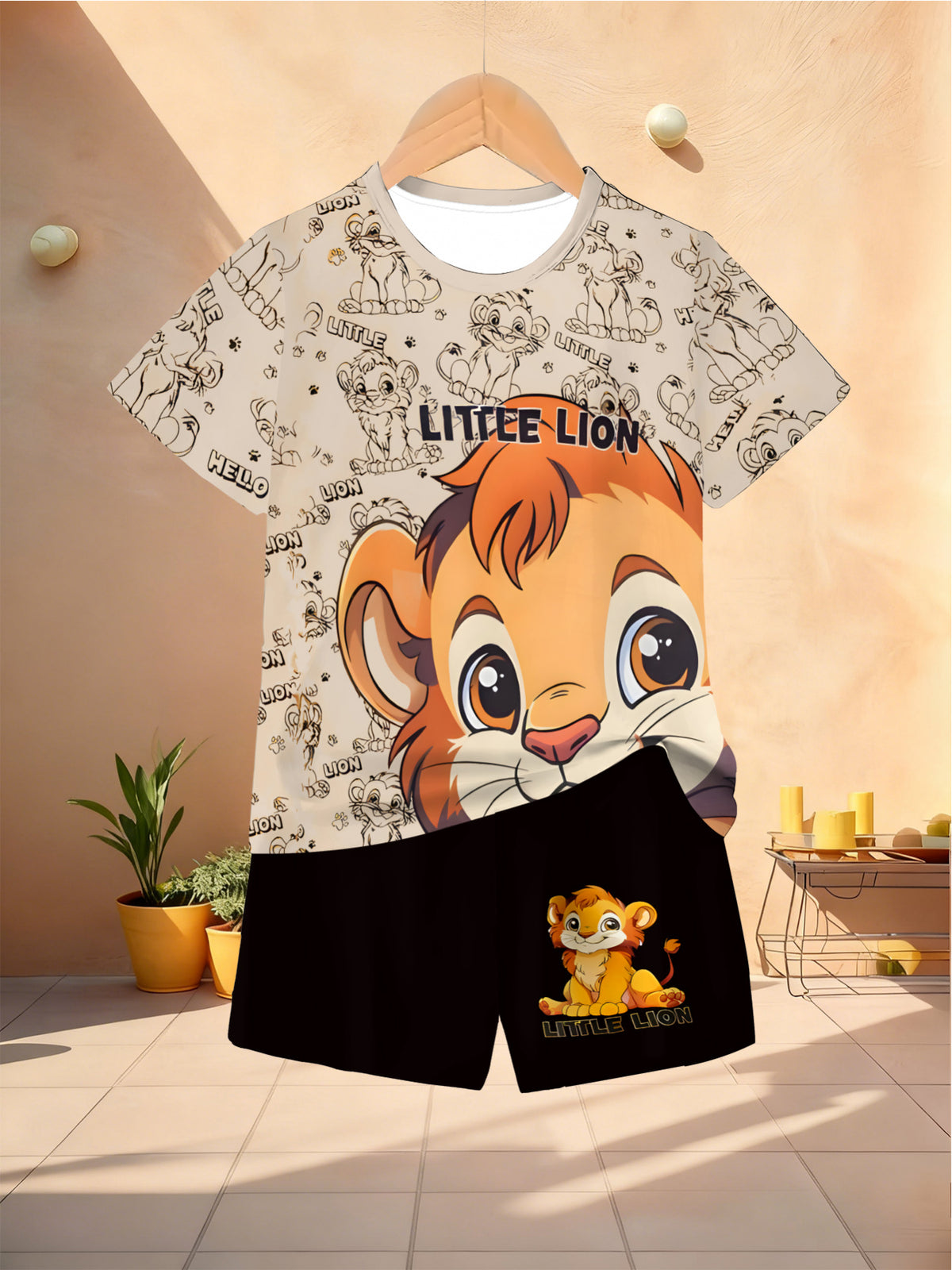 Boys' Summer Outfit Set with Breathable Printed Design