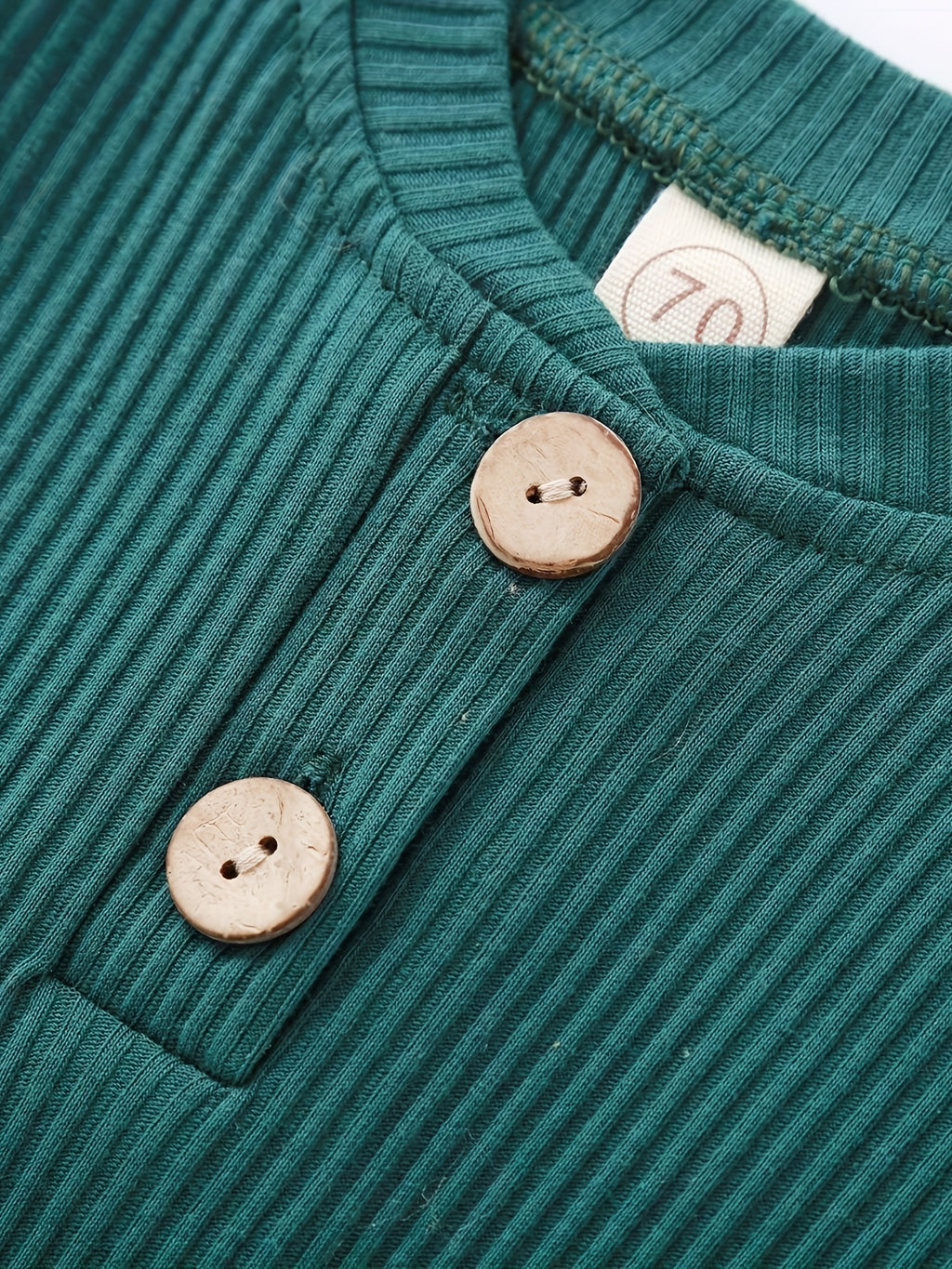 TXF100835 Newborn Baby Boys & Girls Clothing Set, Ribbed Top Neutral Style Kids Solid Color Long Sleeve Shirt and Pants 2pcs, Perfect for Outdoor