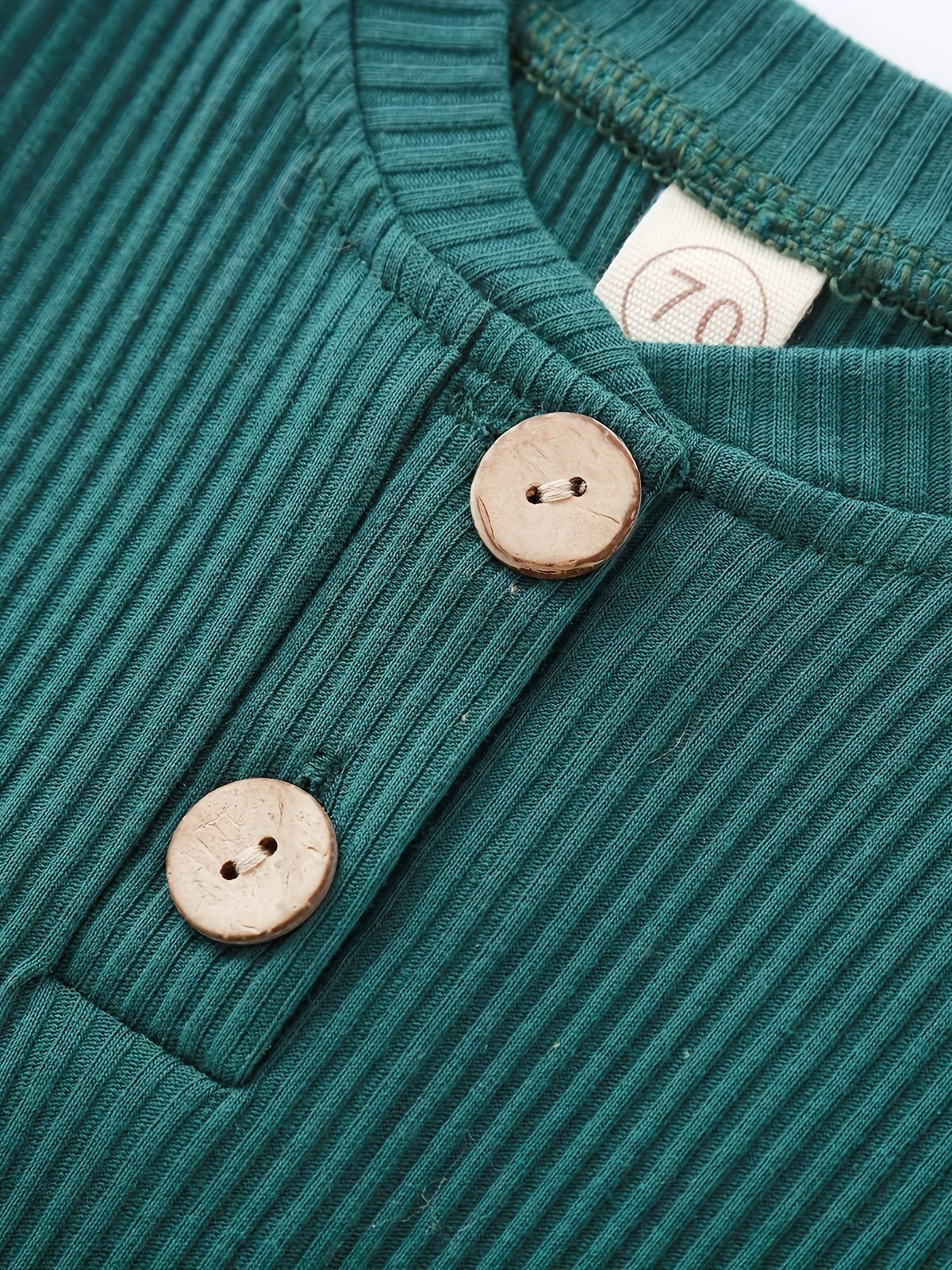 TXF100835 Newborn Baby Boys & Girls Clothing Set, Ribbed Top Neutral Style Kids Solid Color Long Sleeve Shirt and Pants 2pcs, Perfect for Outdoor