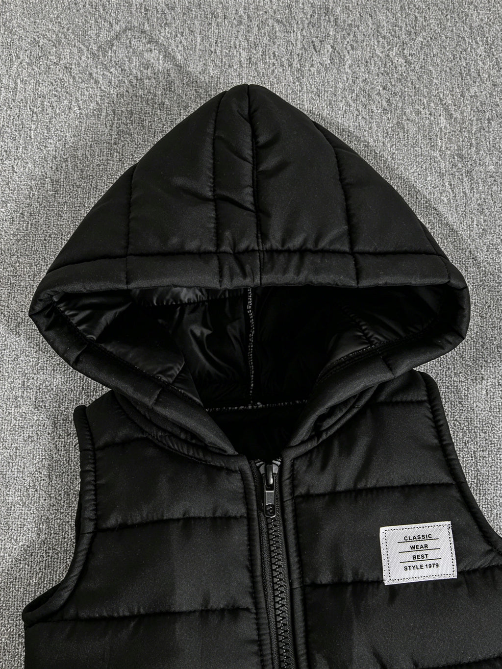3pcs Boys' Autumn/Winter New Arrival New York Letter Print Stand Collar Solid Color Sweatshirt, Long Pants, and Casual Fashion Hooded Vest, Perfect for Outdoor