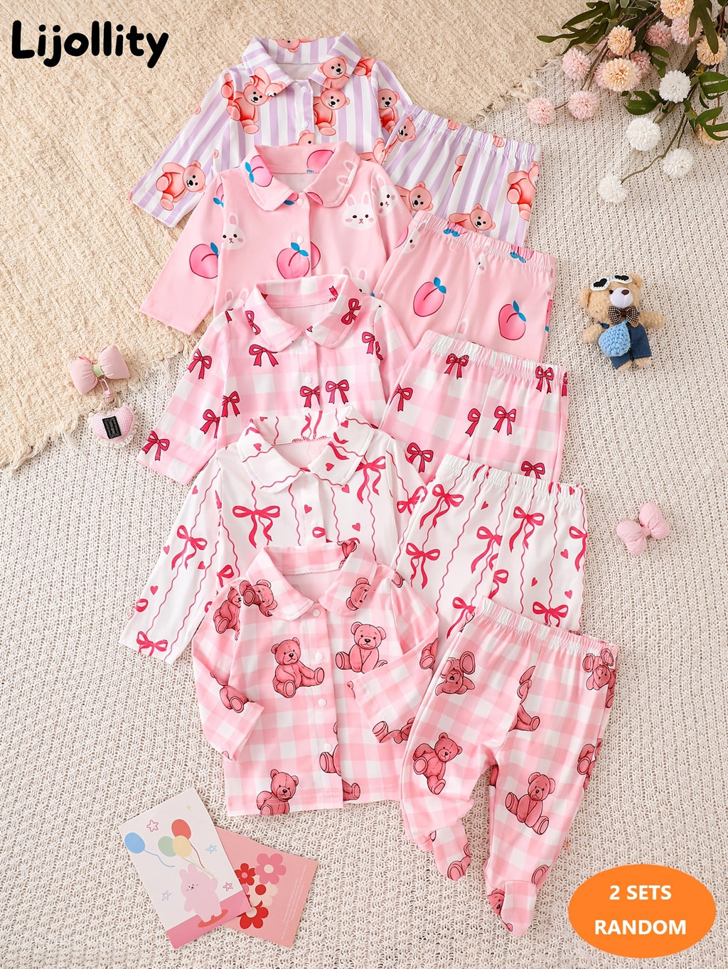 Baby Girl Autumn Winter Clothing Set with Random Colors