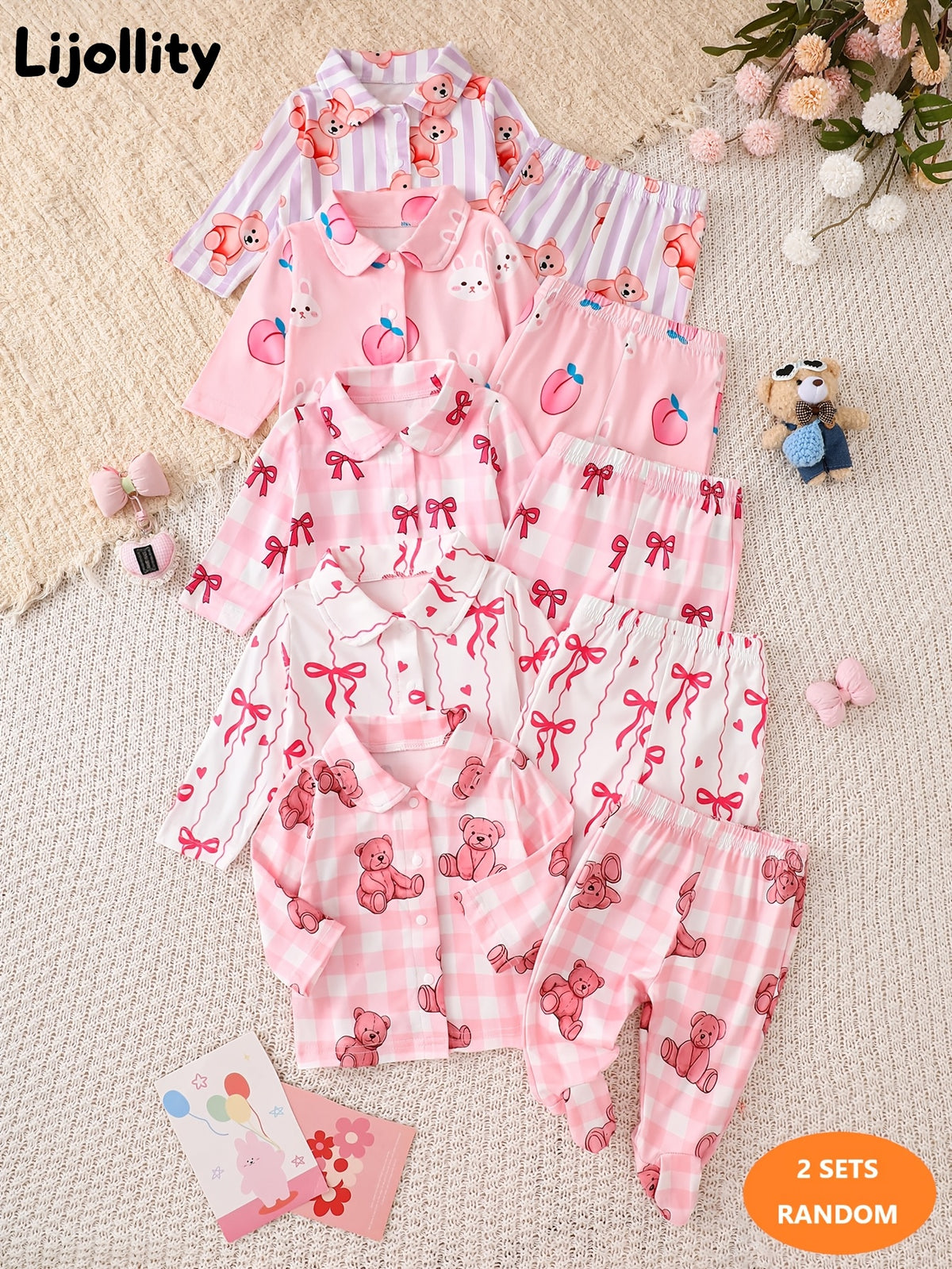Baby Girl Autumn Winter Clothing Set with Random Colors