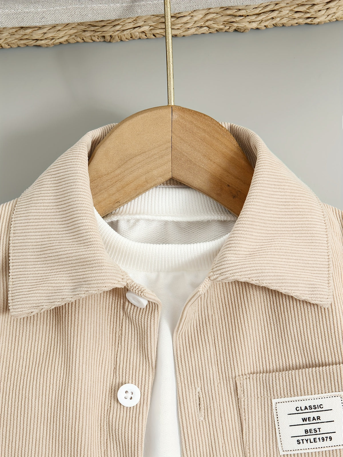 Boys' Autumn/Winter 2pcs Set: Lapel Shirt Jacket and Ripped Denim Long Pants, Loose Fit Casual Stylish Trendy Kids' Clothing, Perfect for Outdoor