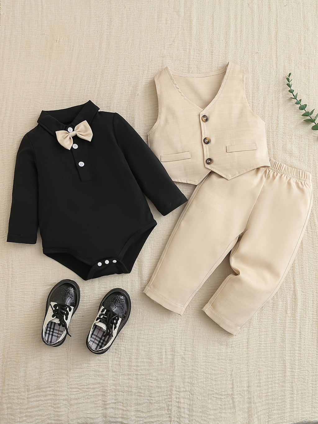 Children's Boys' Gentleman Suit: Bow Tie Shirt, Vest & Trousers, First Outfit, Holiday, First Birthday,fall and winter clothes