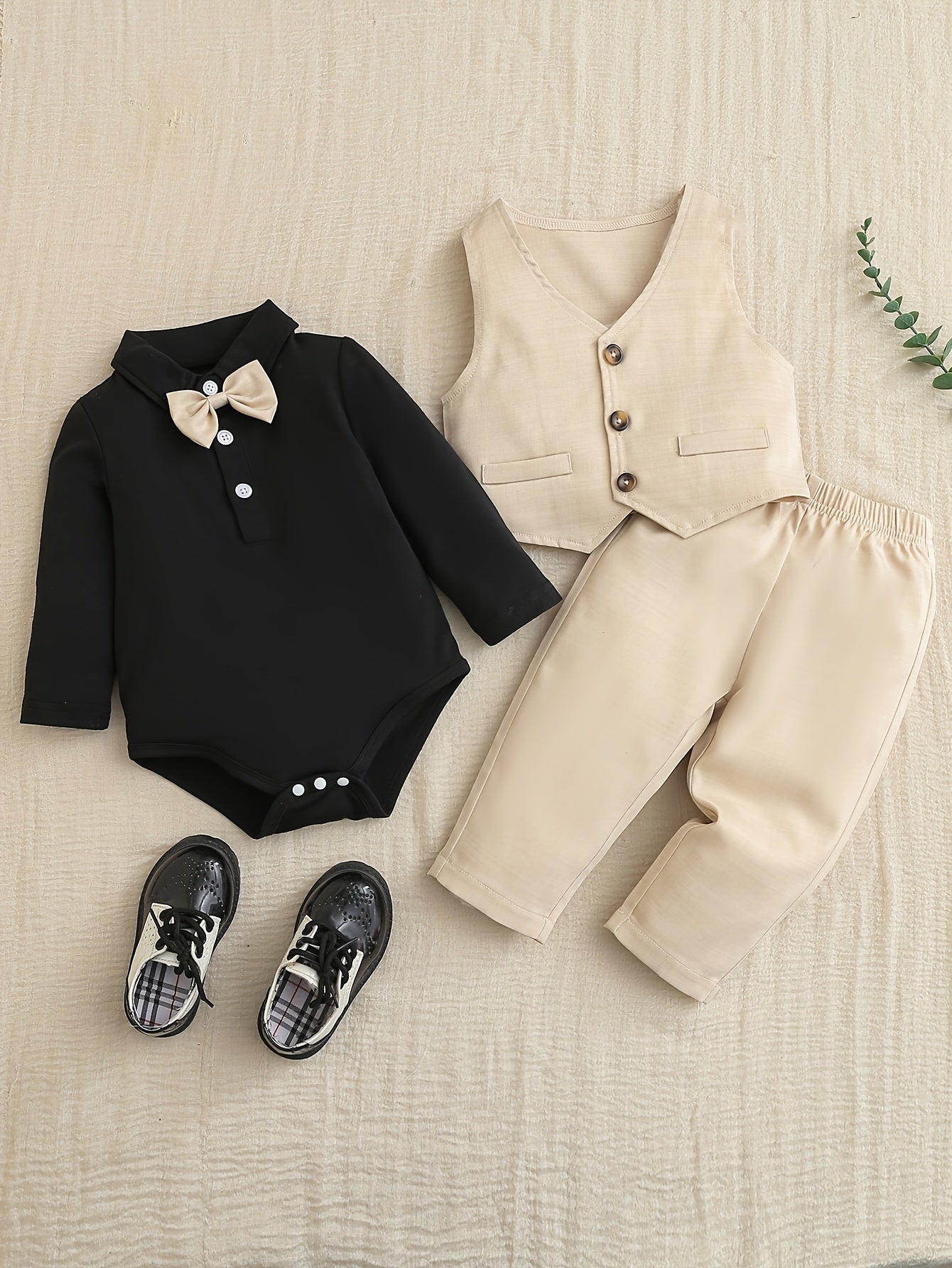 Children's Boys' Gentleman Suit: Bow Tie Shirt, Vest & Trousers, First Outfit, Holiday, First Birthday,fall and winter clothes