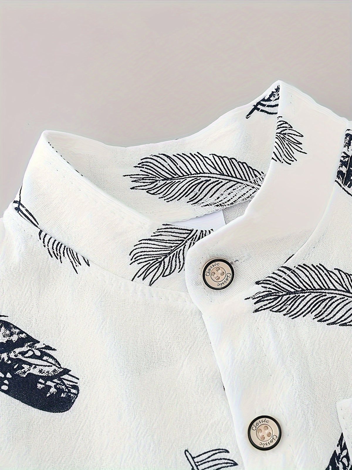 Children'S Summer Feather Shirt Short Sleeve And Shorts Set, for Outdoor