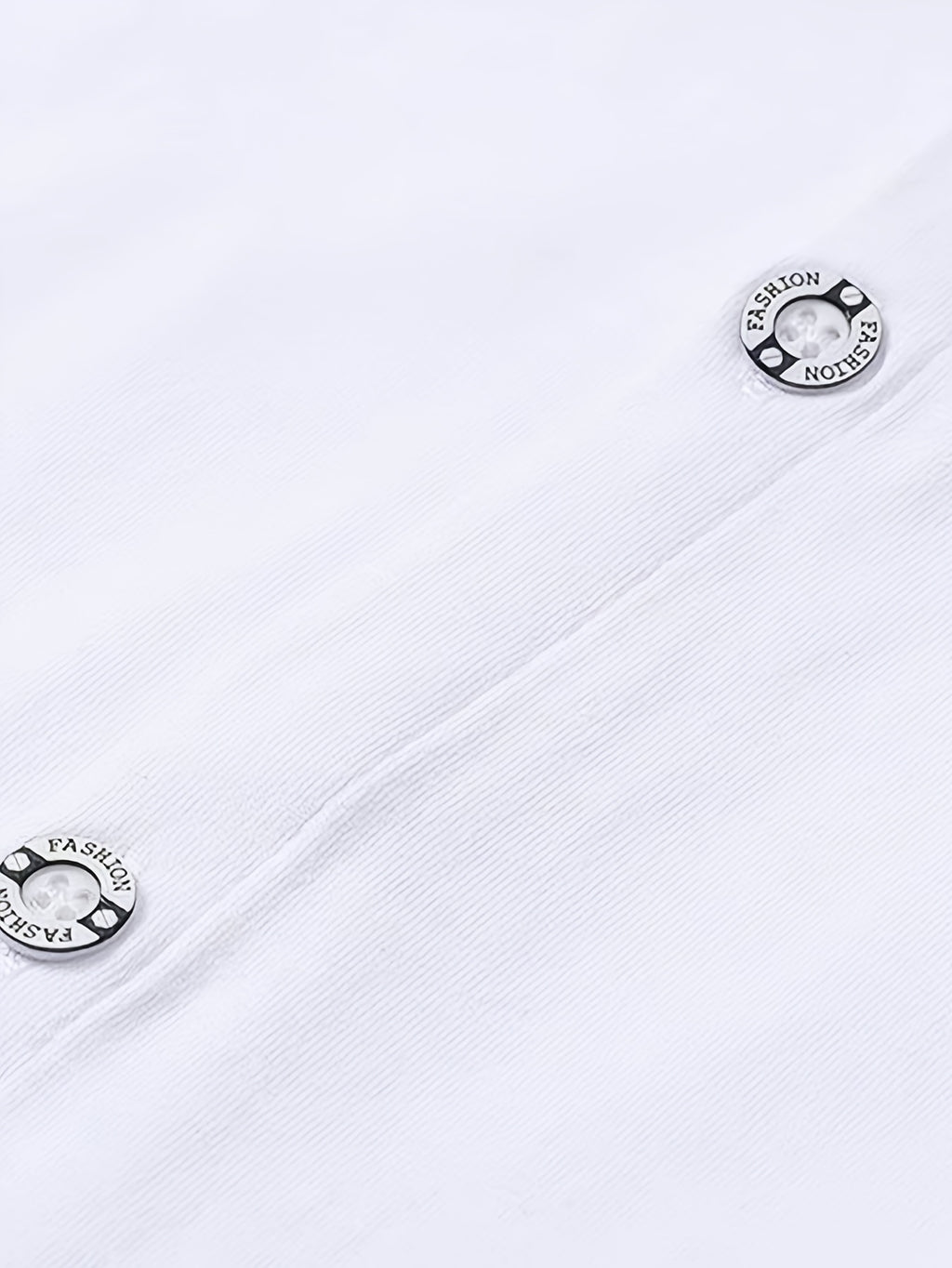 Boys' Long-Sleeve Pure White Christening Set with Hood, 3pcs Set