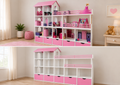Large Wooden Dollhouse with Furniture & Storage Drawers – Kids Pretend Play House
